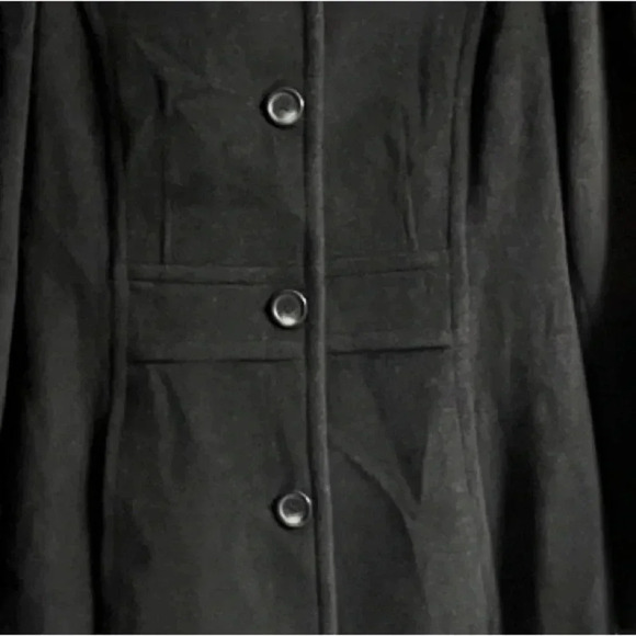 Anne Klein Wool Cashmere Blend Black Button-Up Coat, Women’s Size 12 - Picture 4 of 10